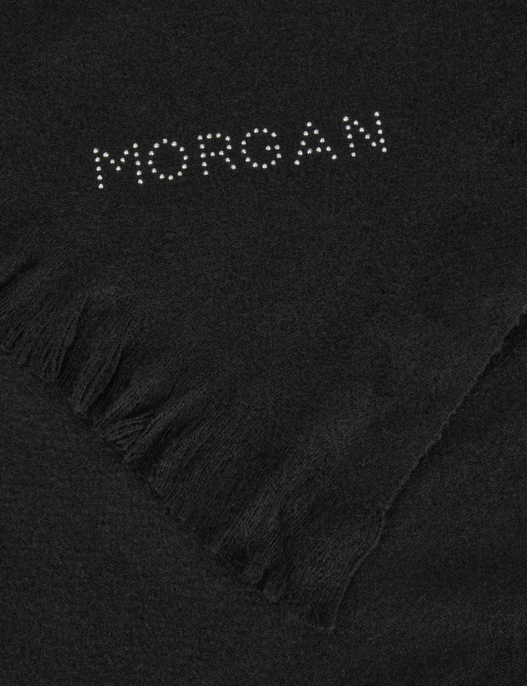 echarpe avec morgan en strass noir femme Écharpe avec MORGAN en strass noir femme