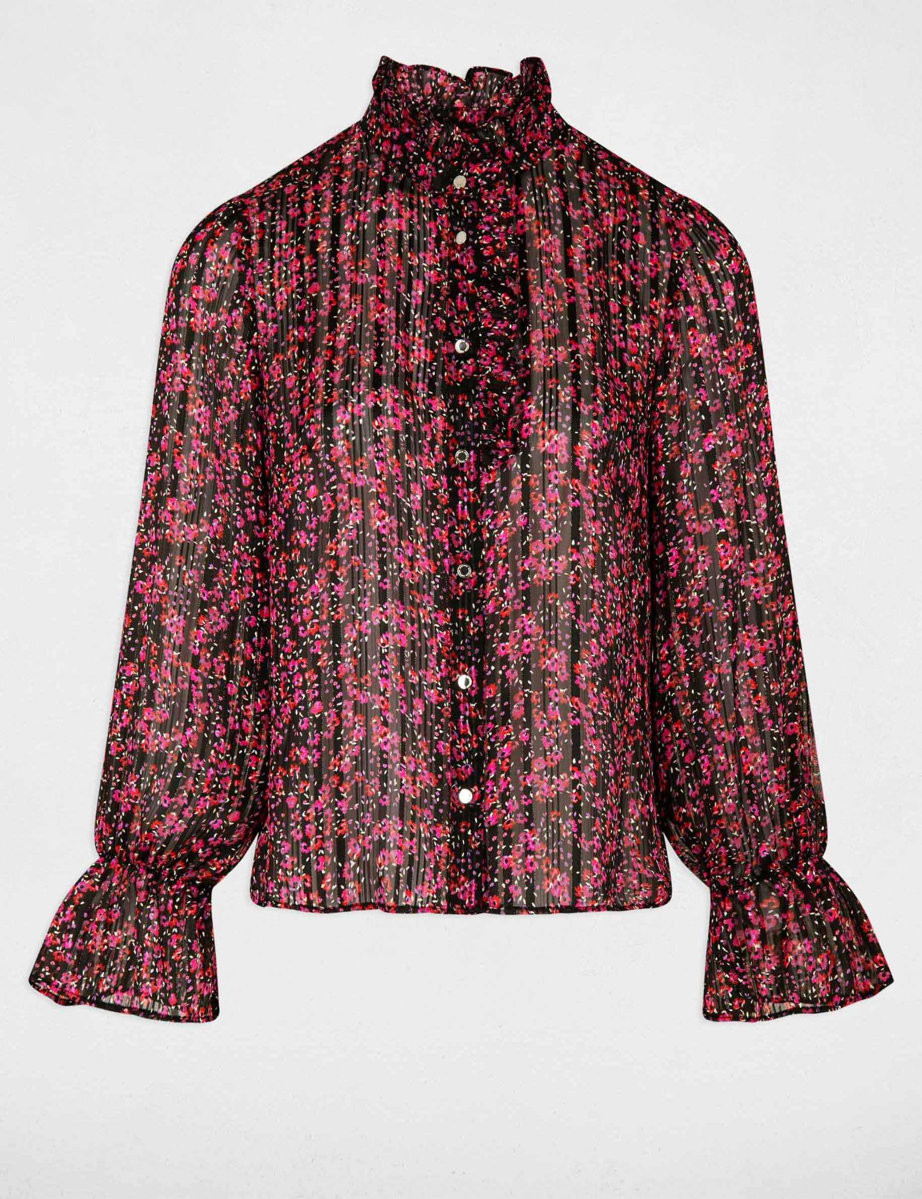 Chemise manches longues imprimé floral multico femme