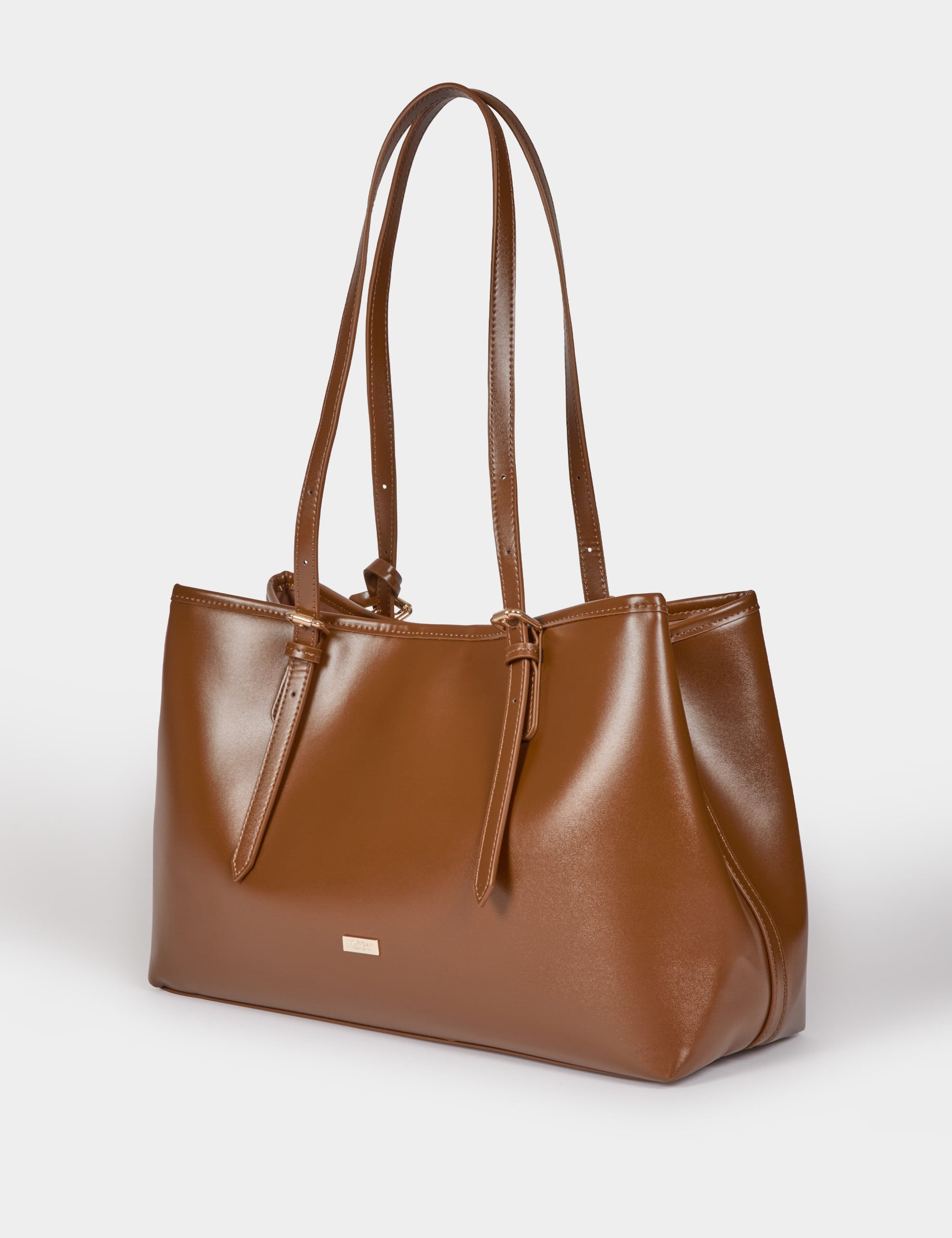 Sac cabas similicuir marron femme