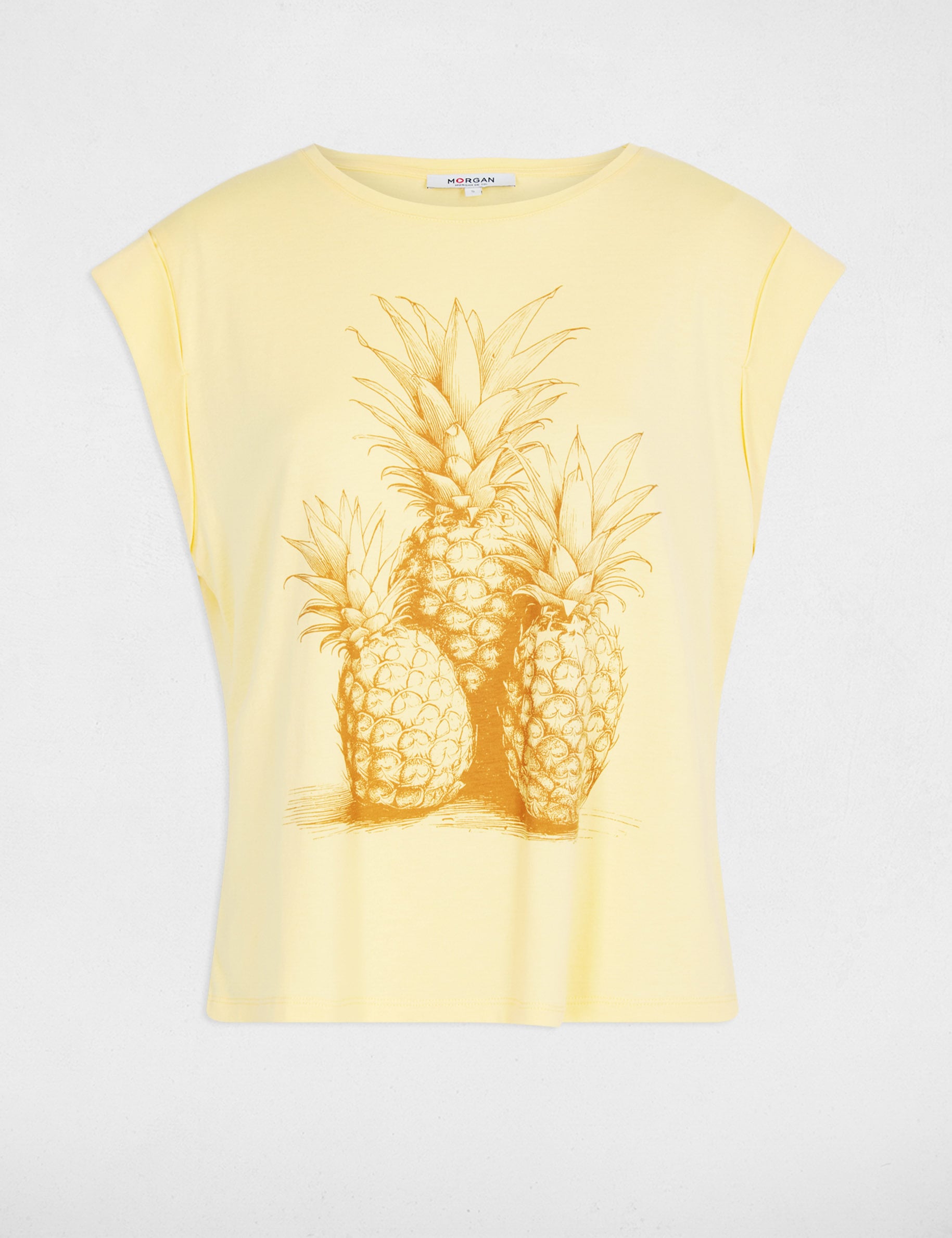 T-shirt sans manches jaune clair femme