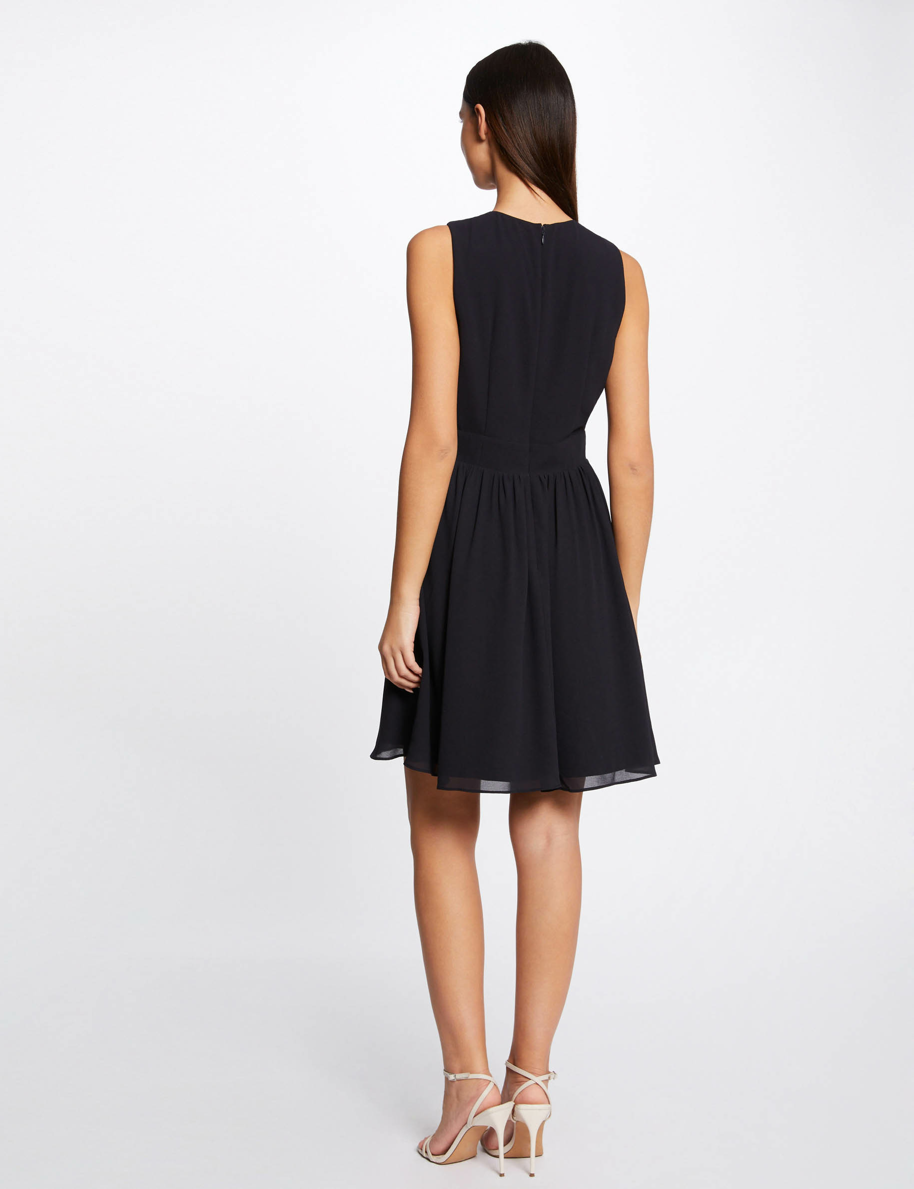 Robe patineuse avec détail chaîne marine femme Robe patineuse avec détail chaîne marine femme