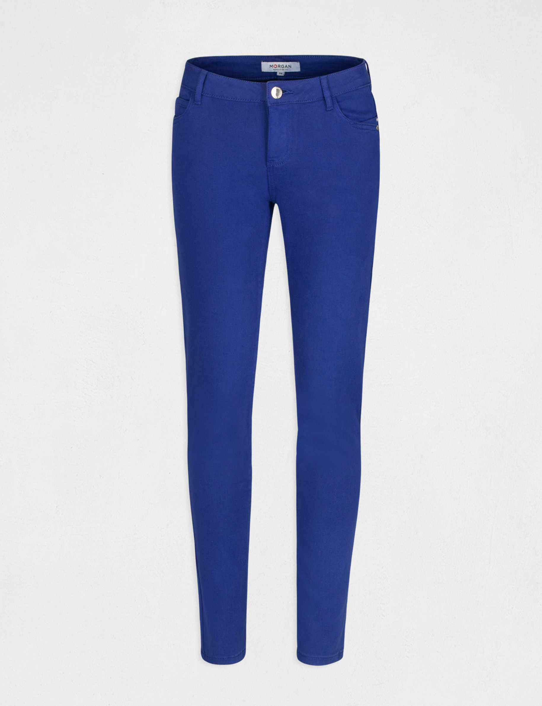 pantalon skinny taille basse bleu electrique femme Pantalon skinny taille basse bleu electrique femme