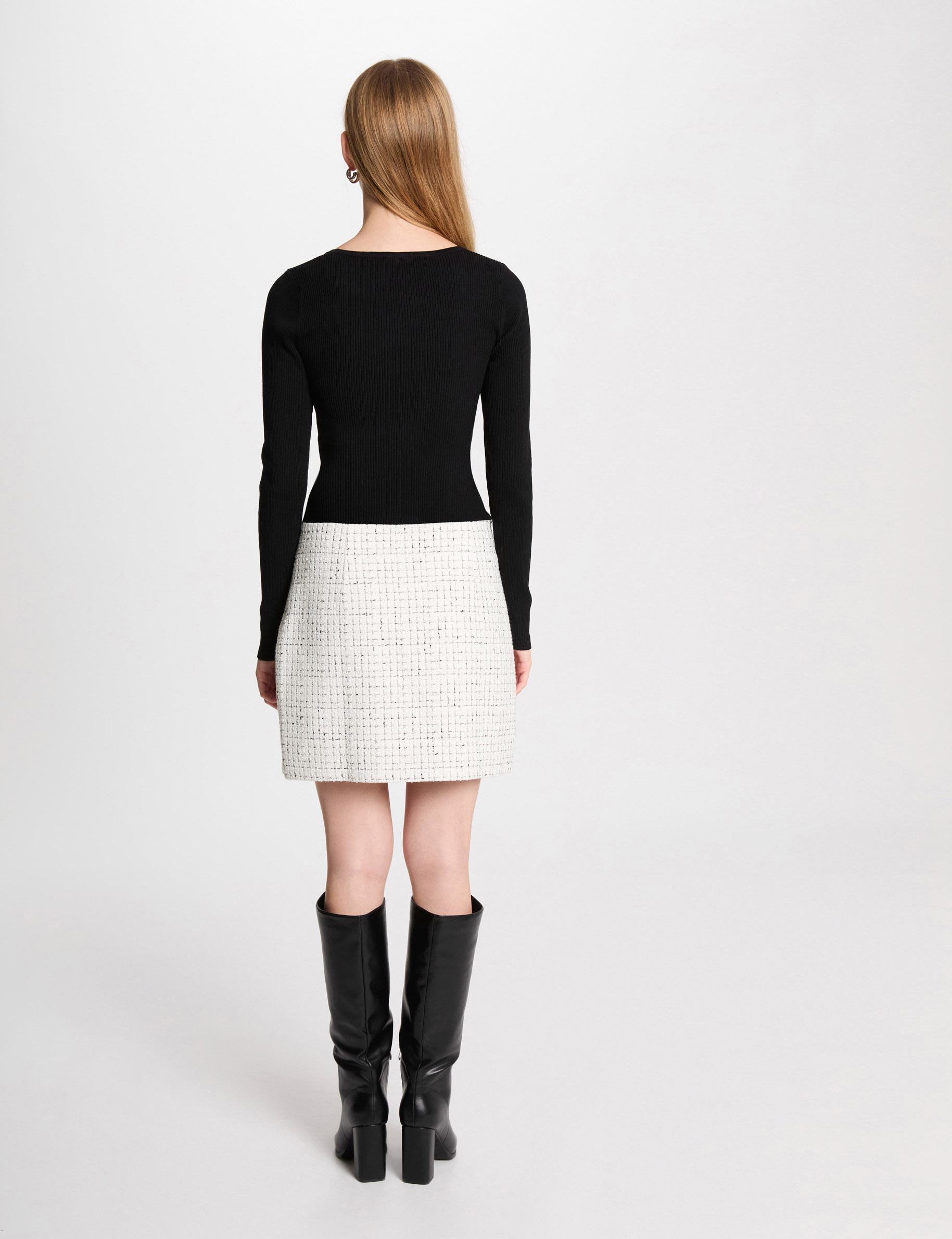 Robe Fille Pinc Premium Noir Et Blanc à Pois - Coupe Ajustée Flair, Taille L, Occasion Très Bon état