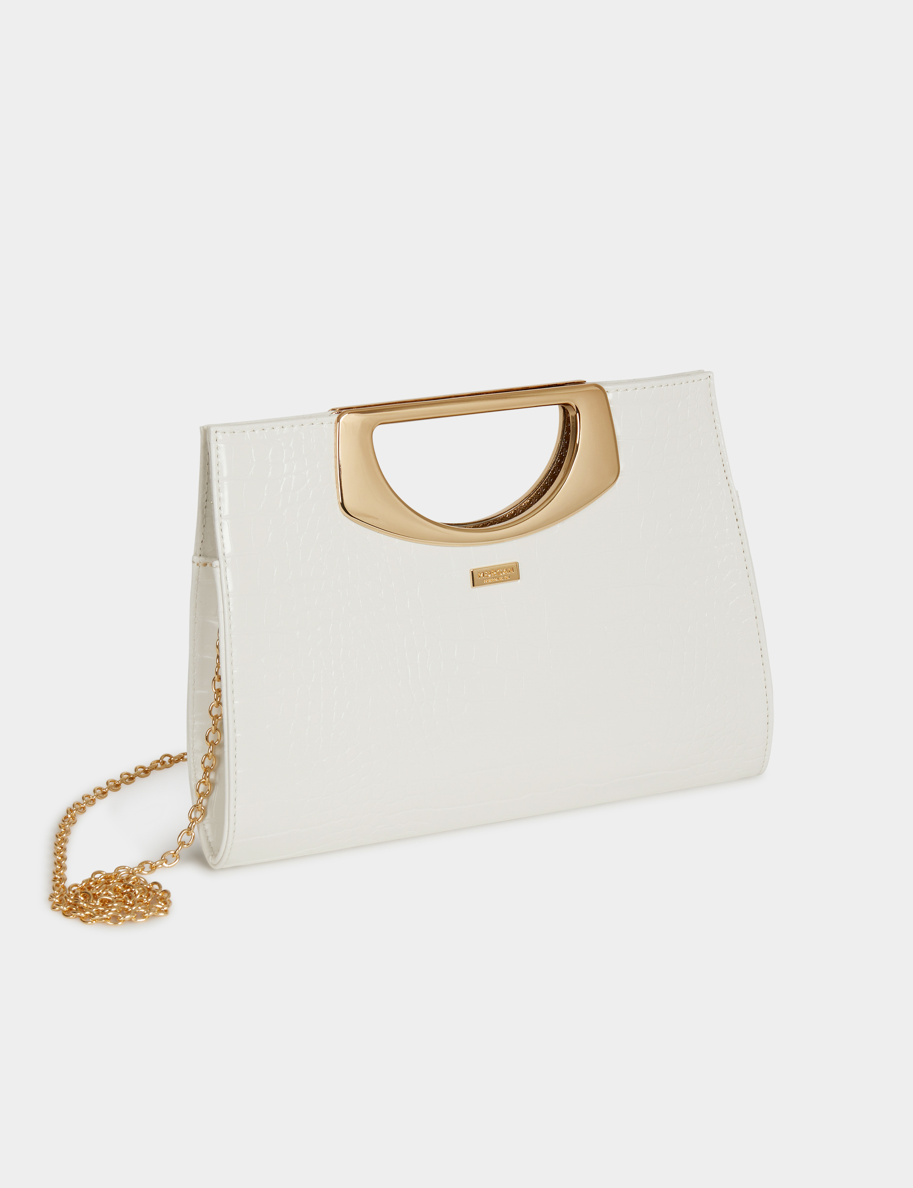 sac pochette aspect croco blanc femme Sac pochette aspect croco blanc femme