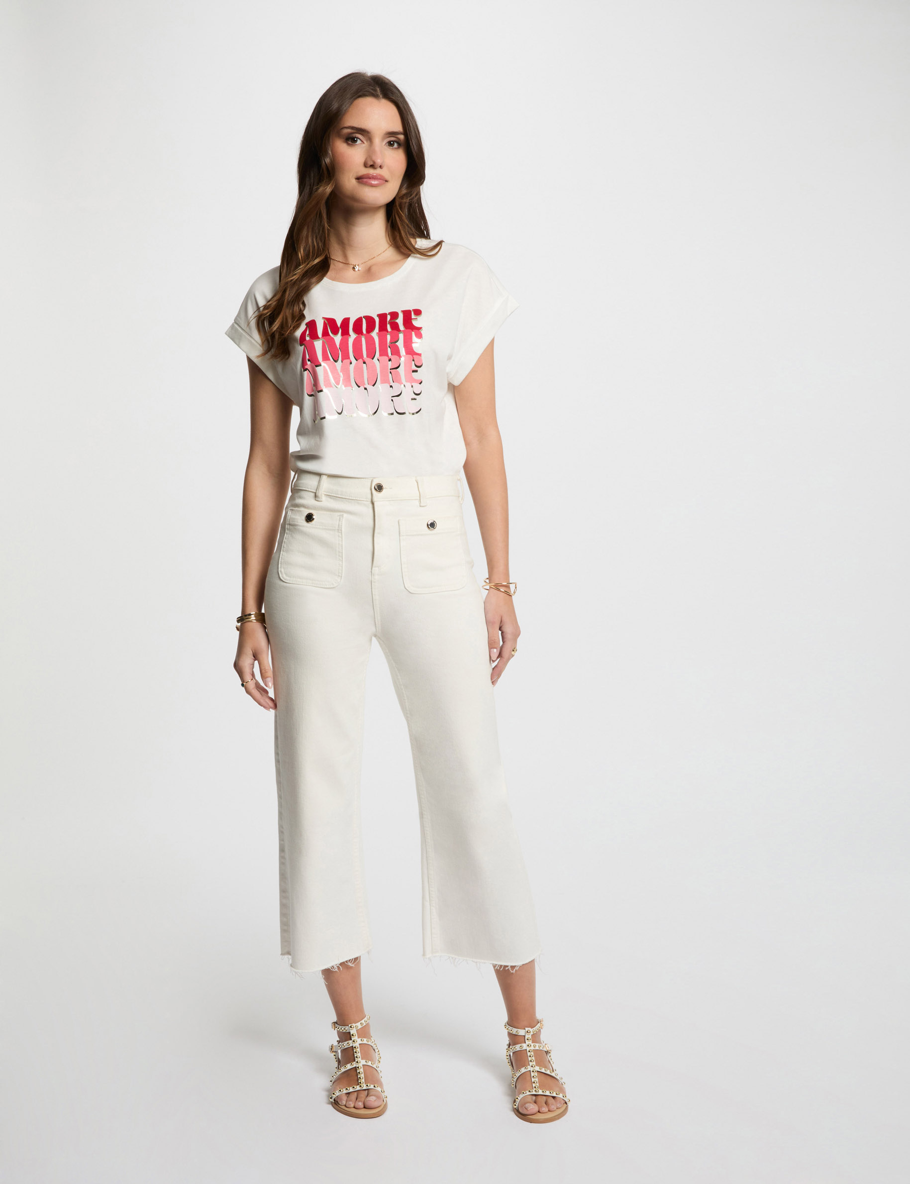 t shirt a inscription blanc femme T-shirt à inscription blanc femme