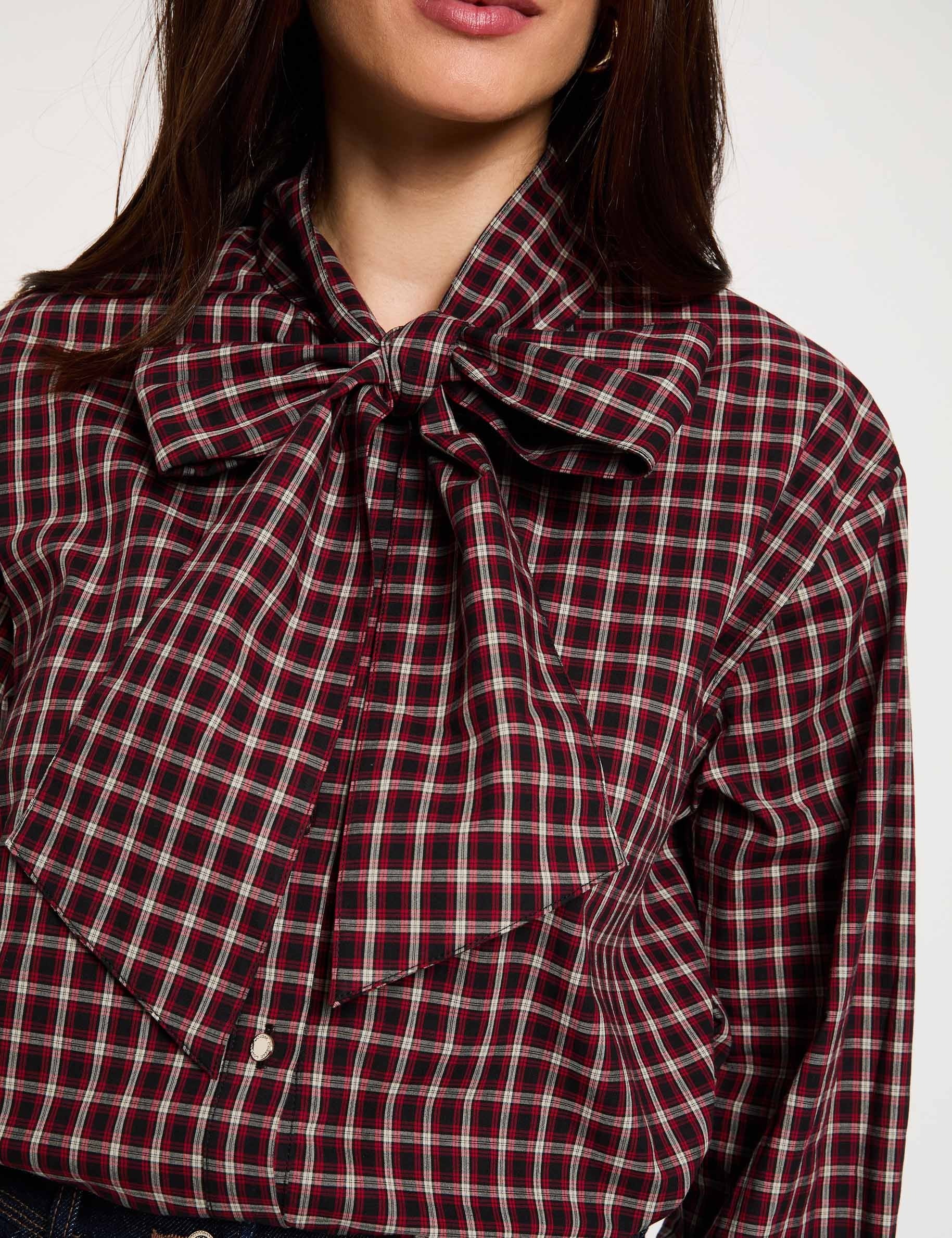 Chemise col lavalli&egrave;re multicolore femme