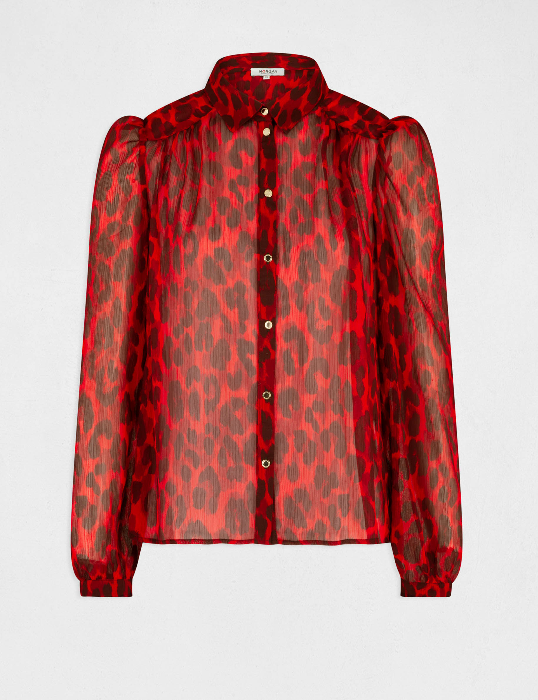 chemise manches longues imprime leopard multico femme Chemise manches longues imprimé léopard multico femme